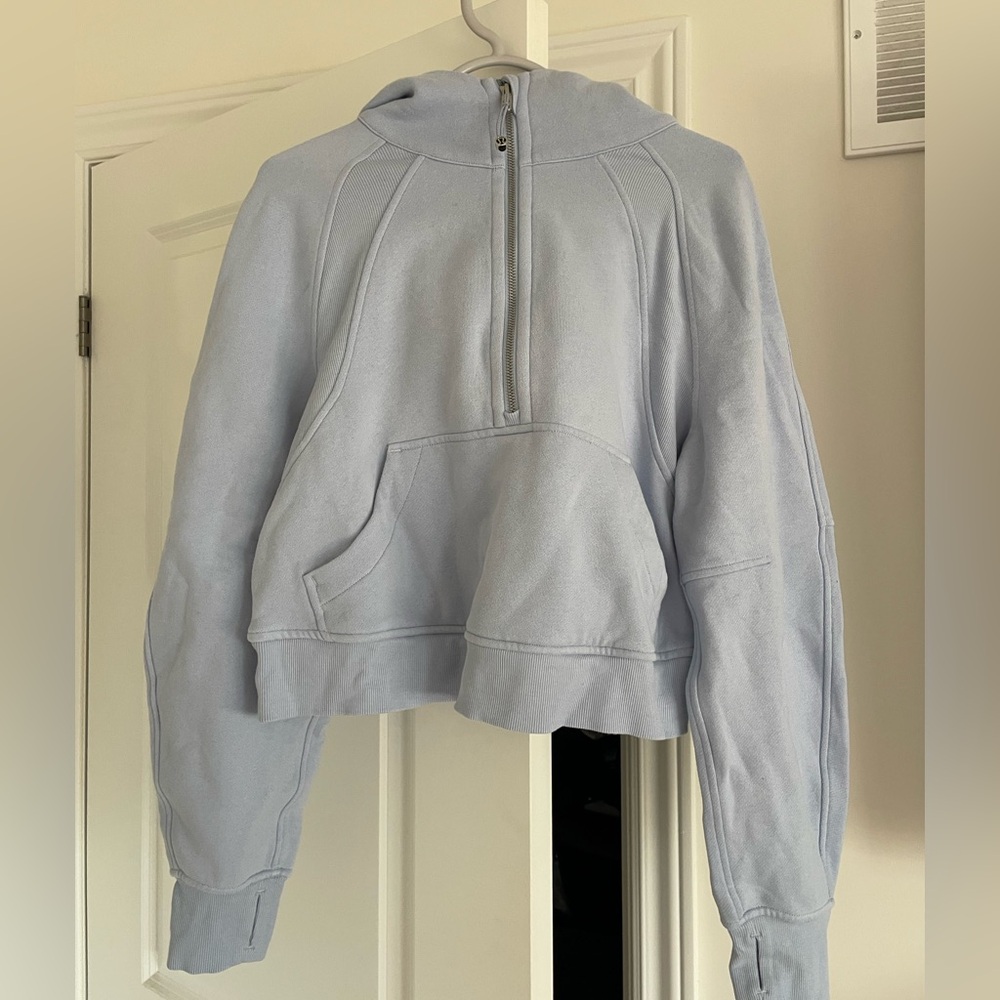 lululemon athletica Light Blue Cropped Hoodie